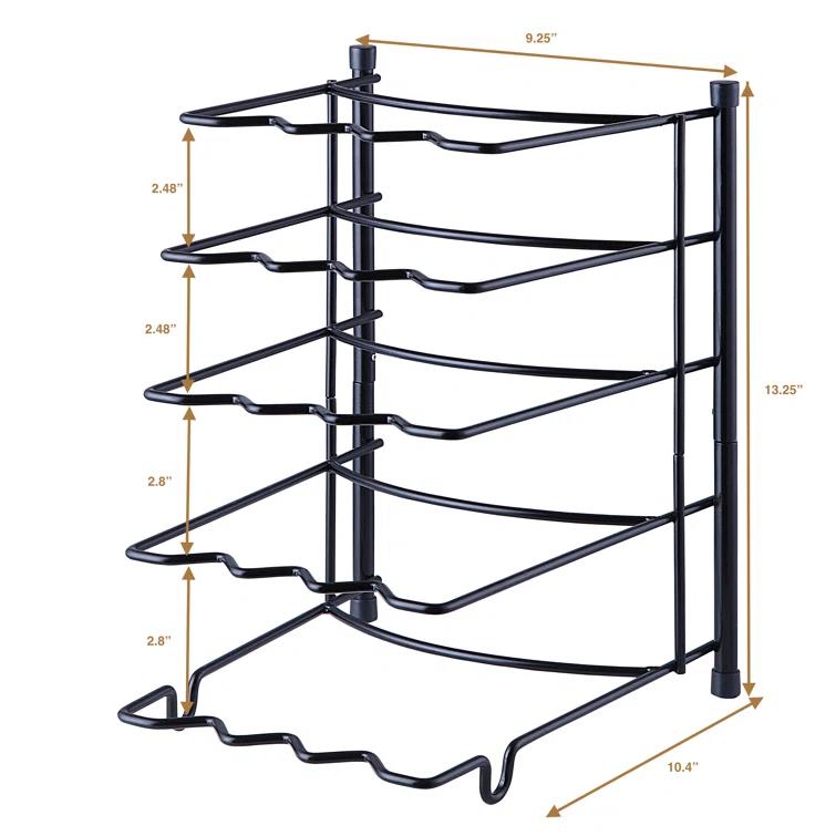 Prep & Savour Heavy-Duty Kitchenware Pan Divider, Pot Lid, and Pot, Pan Organizer Rack Holder