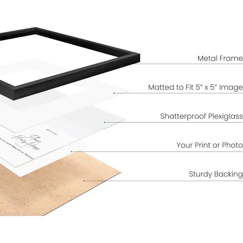 Haus and Hues Matted Square Metal Picture Frames (Set of 1)