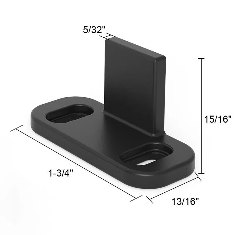 HERACLES No Groove Adjustable Sliding Door Guide, Bottom Floor Guide, Barn Door Floor Guide Floor Mount, Bypass Door Guide, Black Plastic With Screws(2Sets)