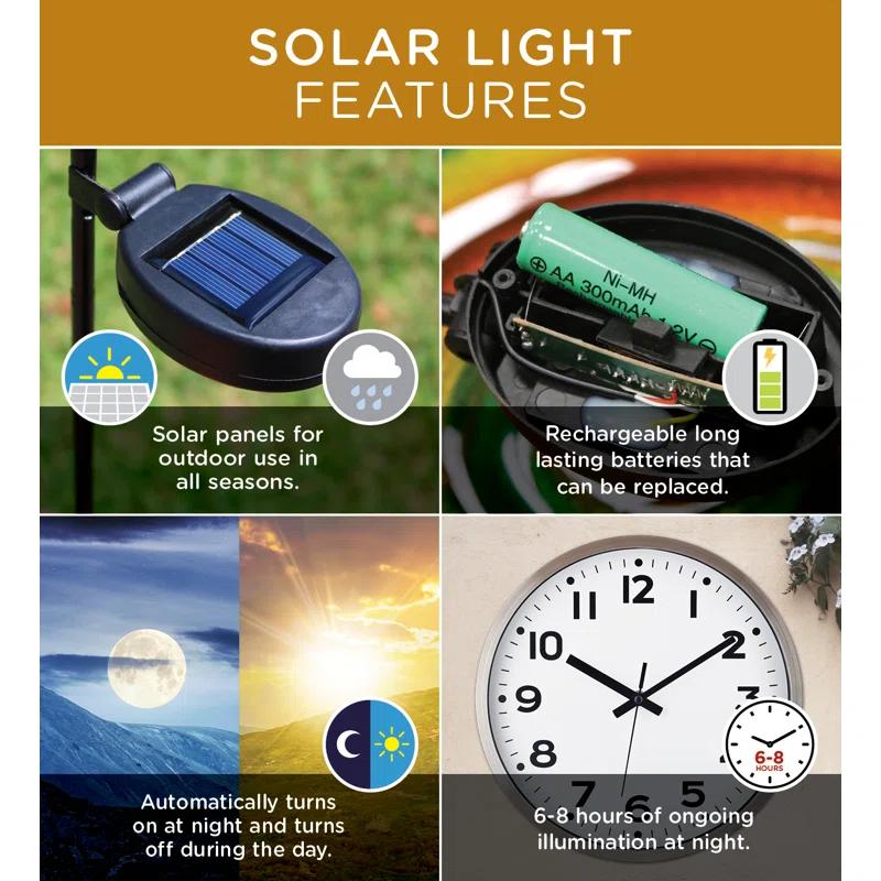 13'' Solar Powered Outdoor Hanging Light
