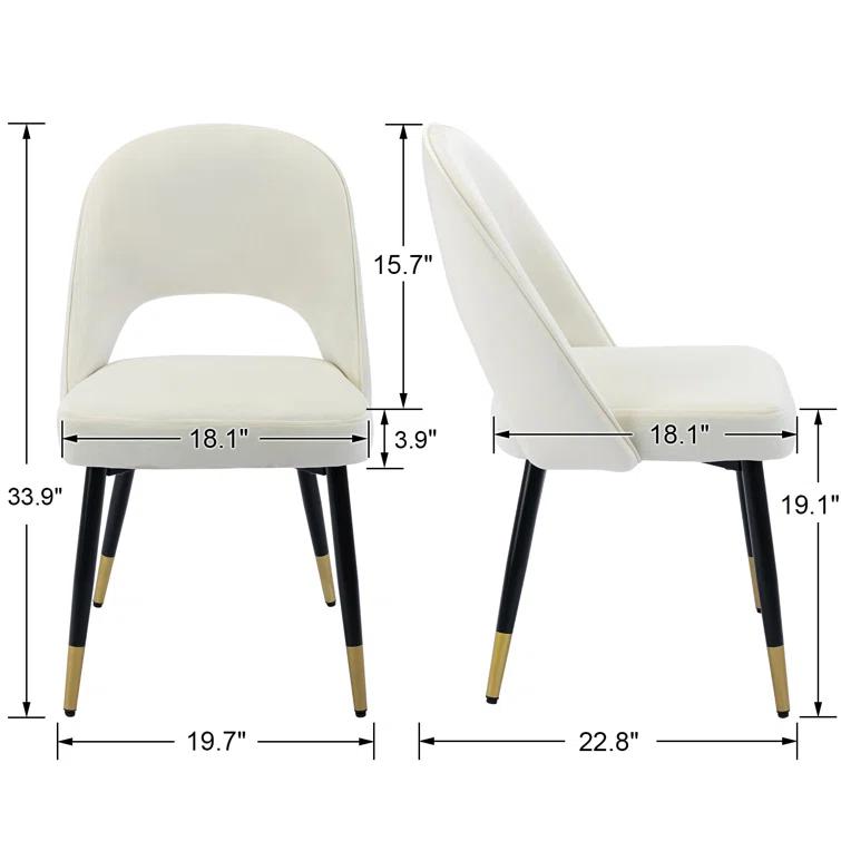 Mercer41 Volena 19.1'' H Velvet Upholstered Side Chair (Set of 2)