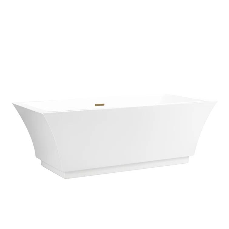 Vanity Art Orion 59'' x 30'' Freestanding Soaking Acrylic Bathtub VA6817-S-TG