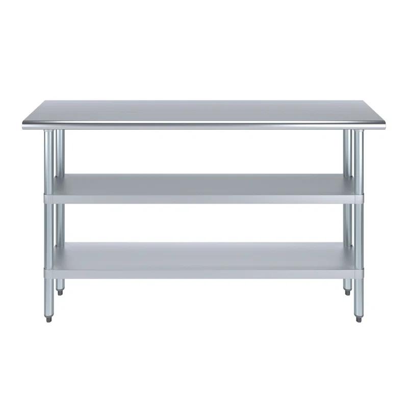 Amgood Stainless Steel Work Table with 2 Shelves