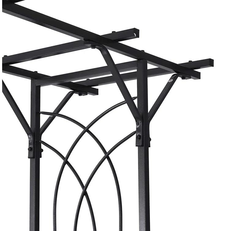 Outsunny 74.75'' W x 19.75'' D Metal Arbor in Gray