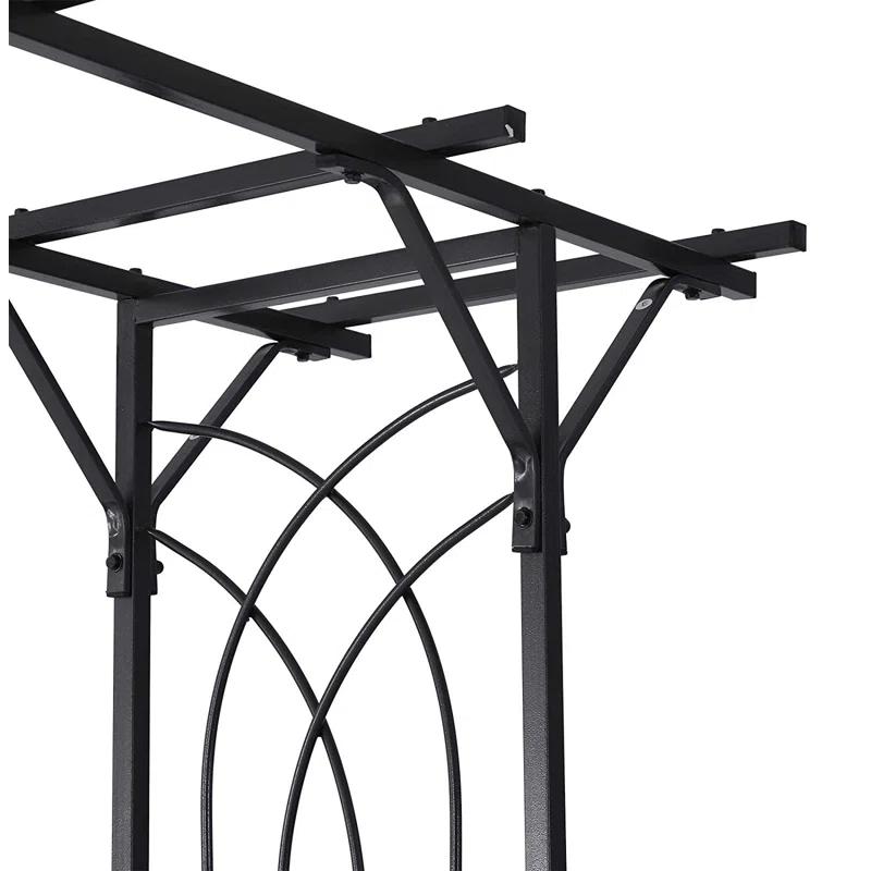 Outsunny 74.75'' W x 19.75'' D Metal Arbor in Gray