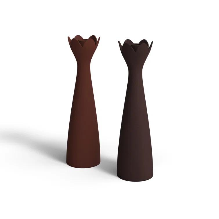 2 Piece Aluminum Tabletop Candlestick Set (Set of 2)