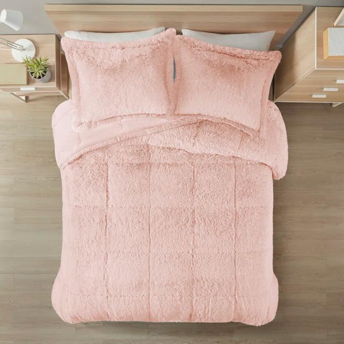 Intelligent Design Malea Shaggy Faux Fur Comforter Mini Set