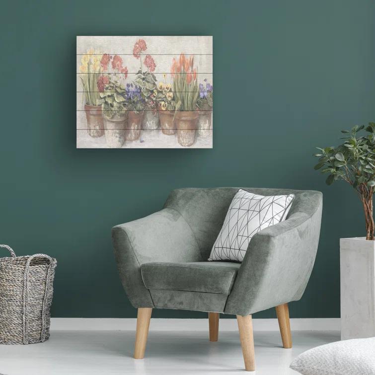 Trademark Fine Art " Spring In The Greenhouse Neutral " by Carol Rowan Painting Print