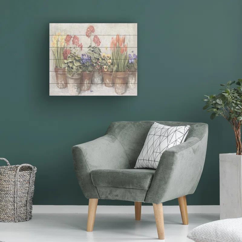 Trademark Fine Art " Spring In The Greenhouse Neutral " by Carol Rowan Painting Print