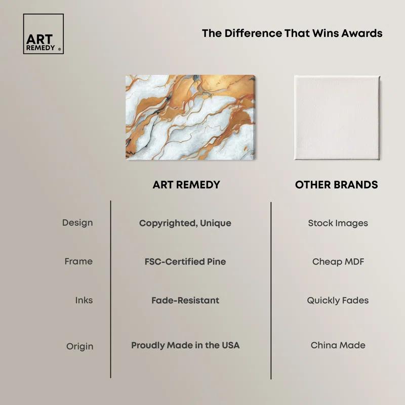 Art Remedy Gold Marble Boho Neutral Abstract Wall Art by Art Remedy