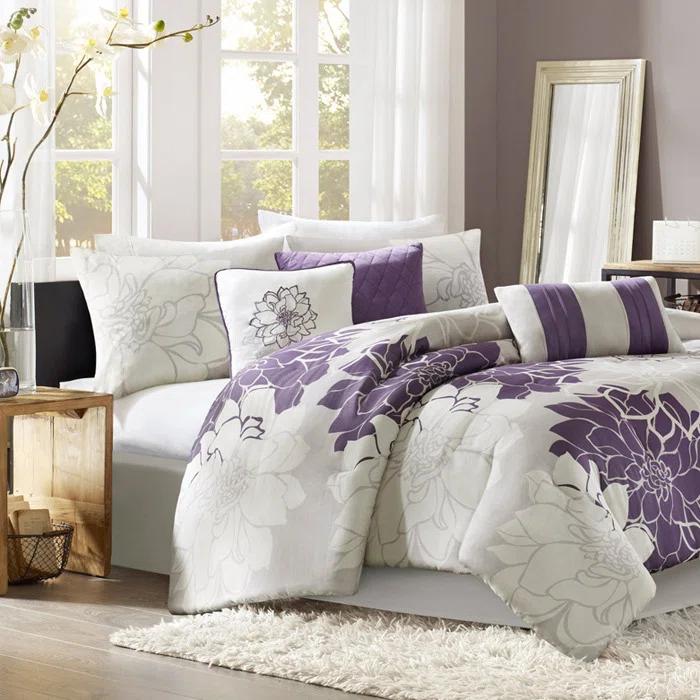 Madison Park Lola 7 Piece Floral Cotton Comforter Set