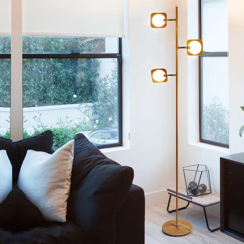 Brightech Tree Industrial LED 3-Way Dimming Floor Lamp with 3 Adjustable Spot Lights