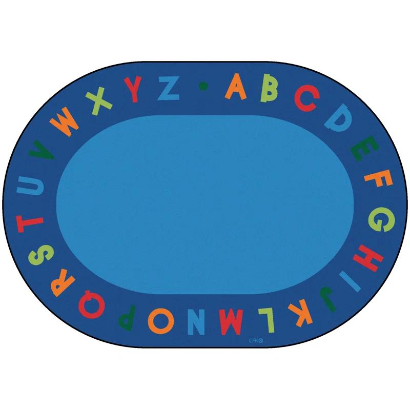 Carpets for Kids Alphabet Circletime Seating Premium Tufted Blue Area Rug