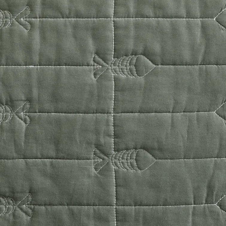 Eddie Bauer Eddie Bauer Troutdale Green Cotton Reversible Quilt Set