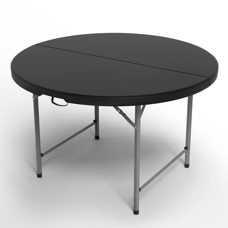 Plastic Round Folding Table, Portable Foldable Party Banquet Table for Camping Dining Outdoor Picnic