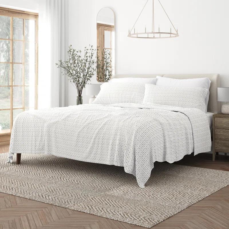 Becky Cameron Home Beaded Arrows Striped Pattern Microfiber Sheet Set