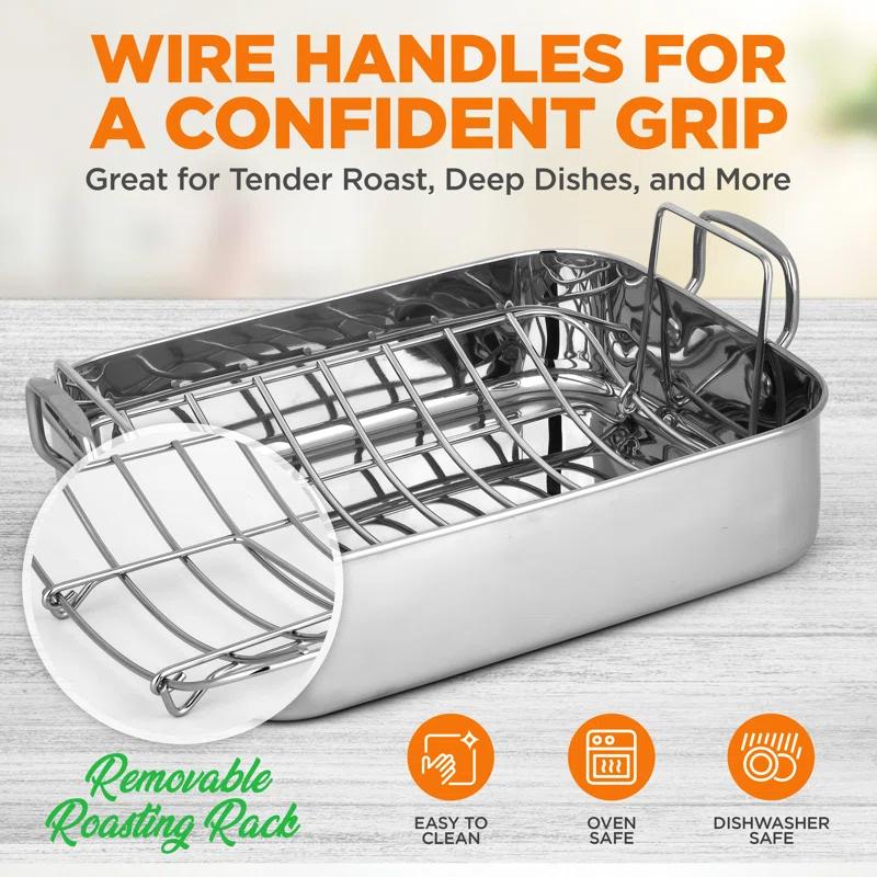 NutriChef NutriChef Non-Stick Stainless Steel Roasting Pan