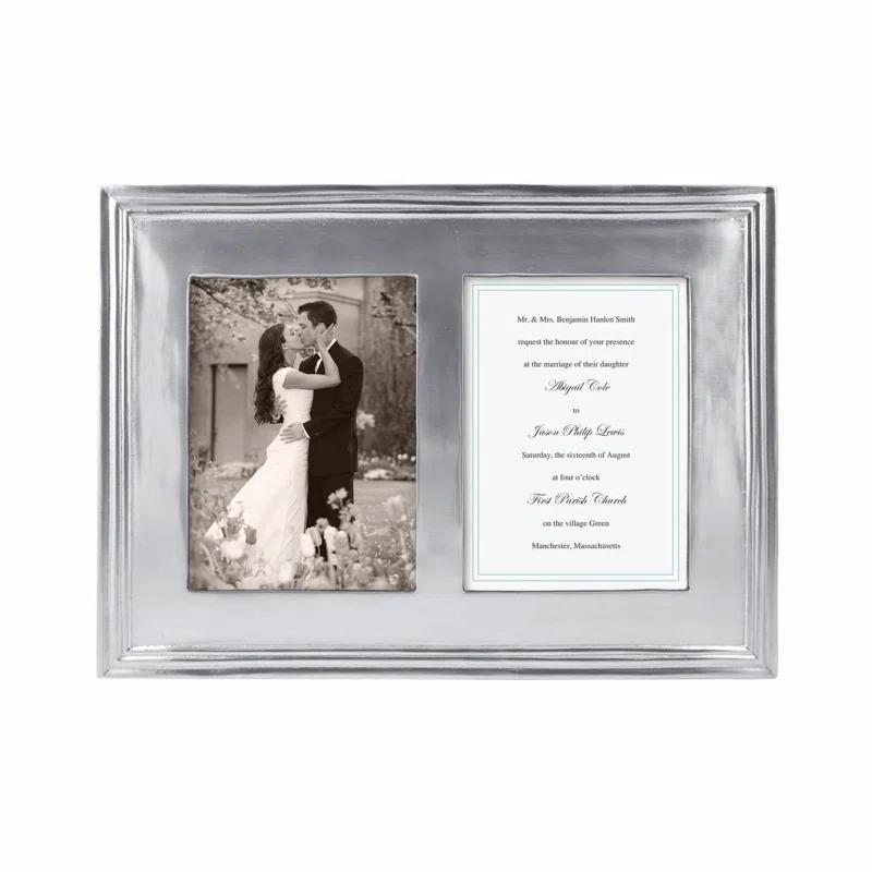 Mariposa Classic Silver Metal Beveled Picture Frame