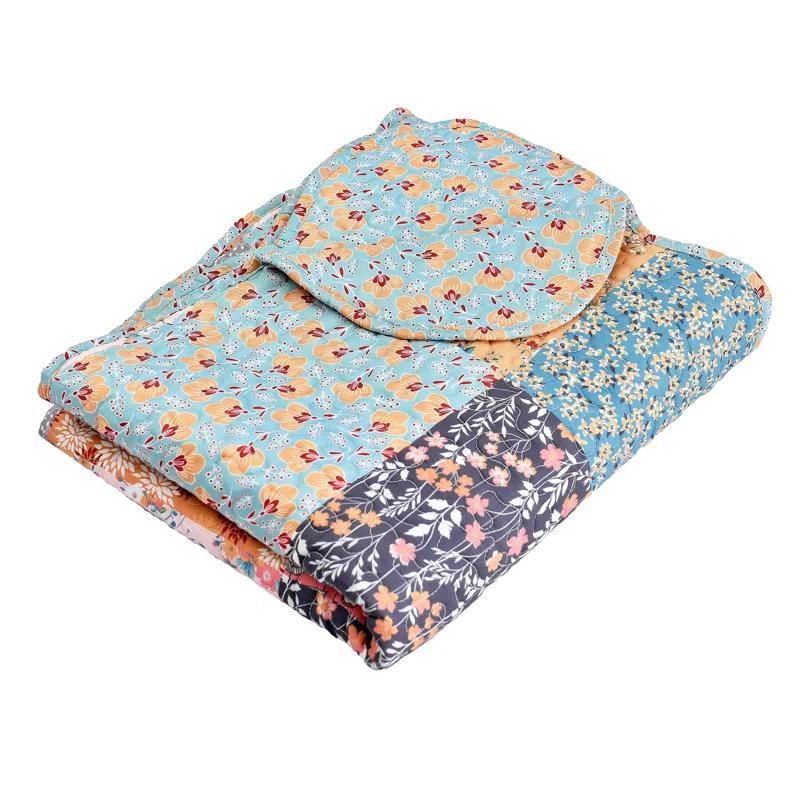 Barefoot Bungalow Carlie Reversible Quilted Cotton Throw