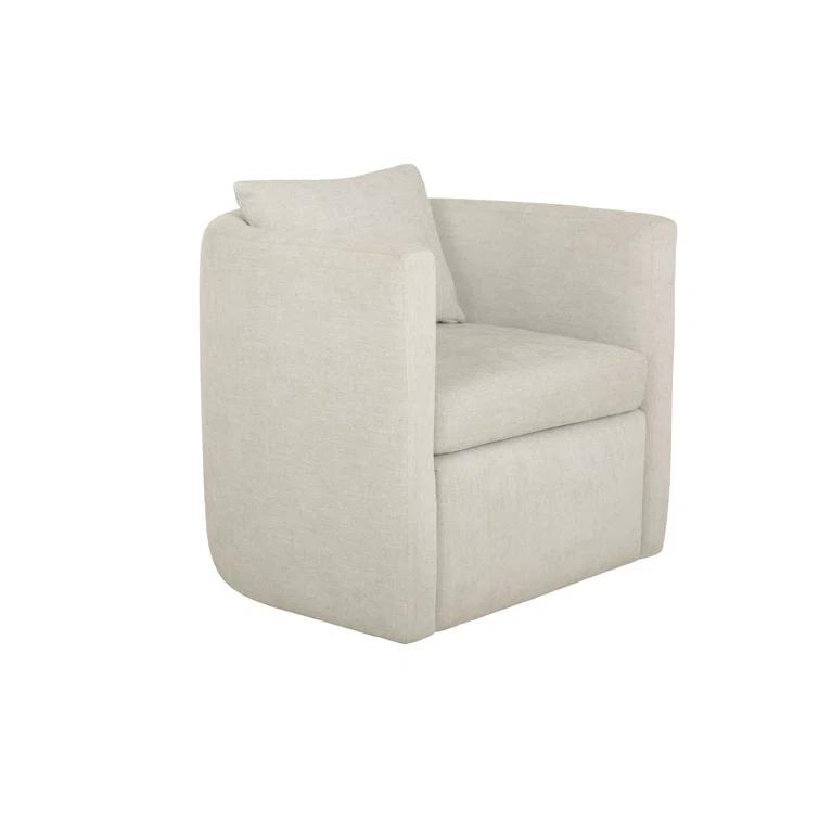 Gray Performance Fabric Modern Swivel Barrel Chair