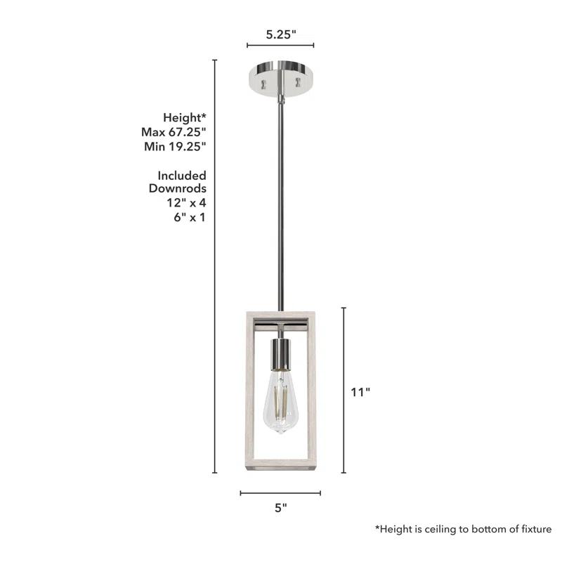 Hunter Fan Squire Manor 1 - Light Rectangle Mini Pendant