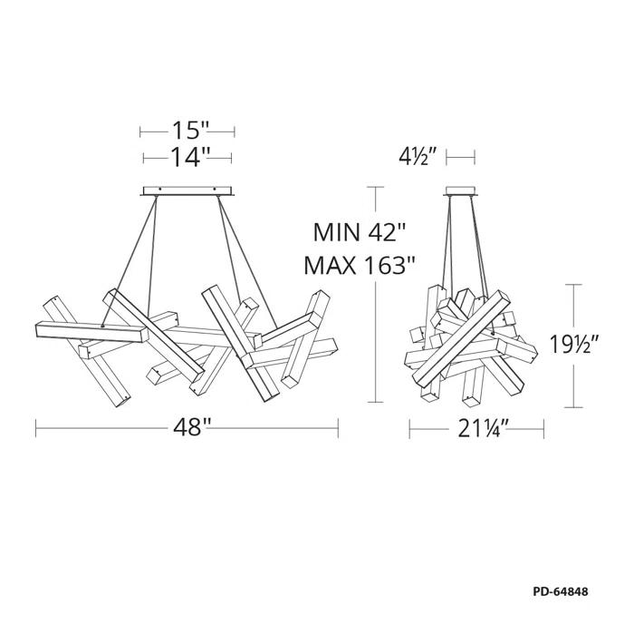 Modern Forms Chaos Unique Geometric LED Chandelier