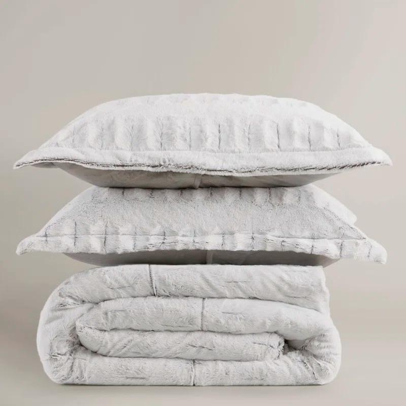 Madison Park Gia Back Print Long Fur Comforter Mini Set