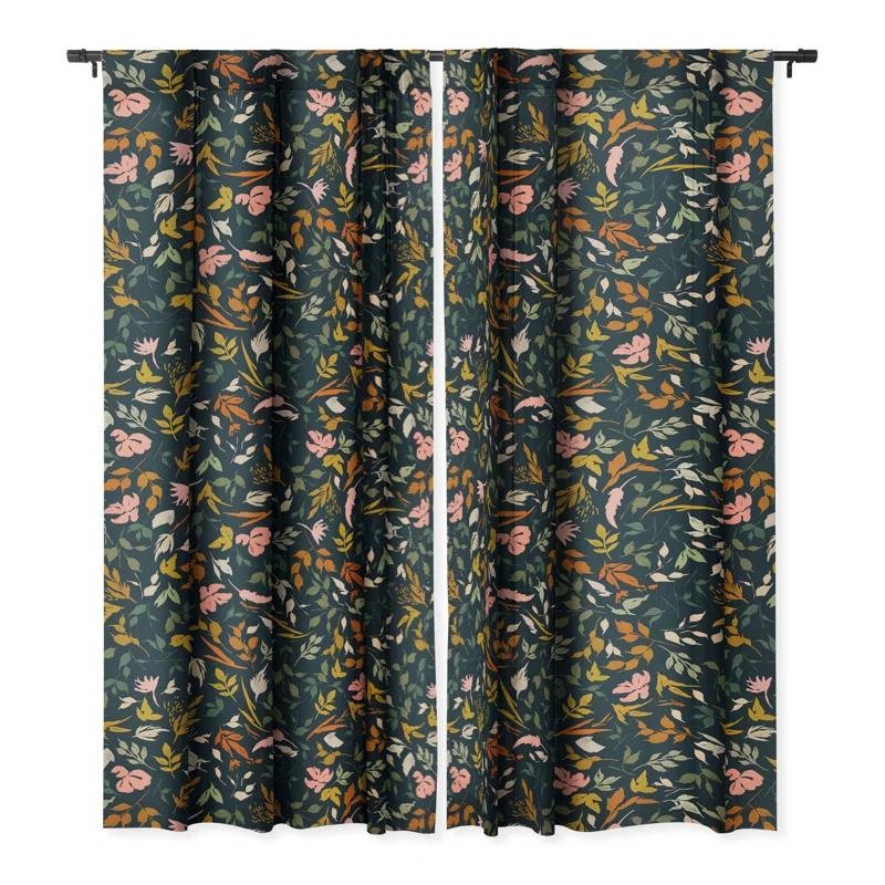 East Urban Home Marta Barragan Camarasa Wild Leaves Nature Dark Blackout Window Curtain
