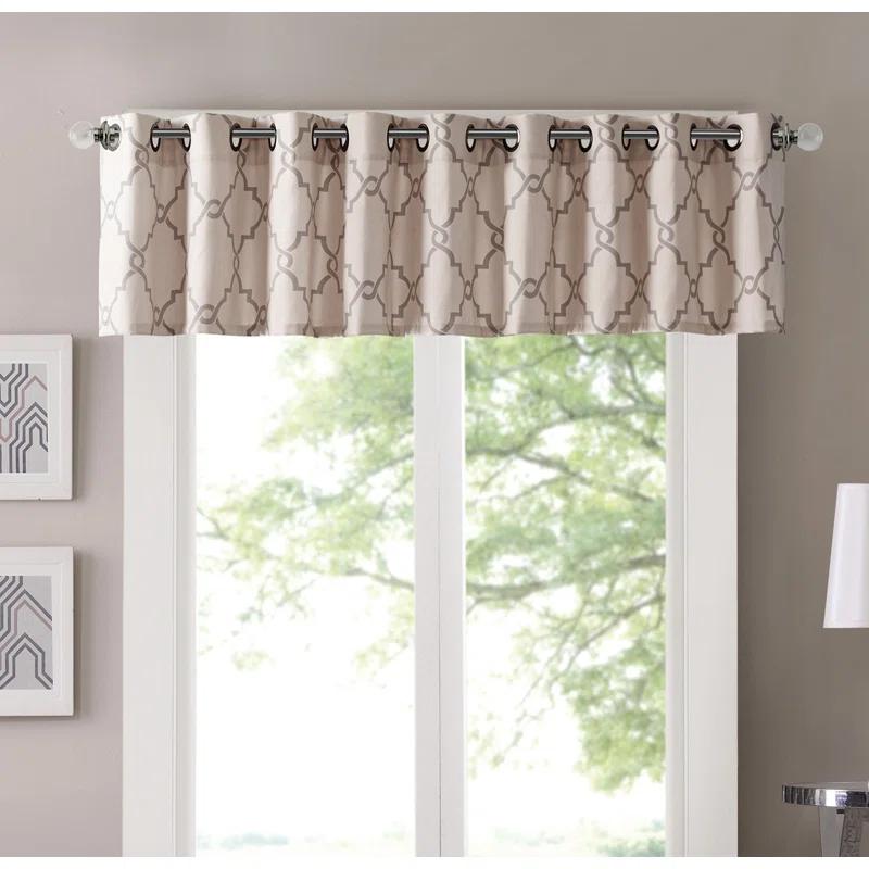 Madison Park Saratoga Fretwork Print Grommet Top Single Window Valance