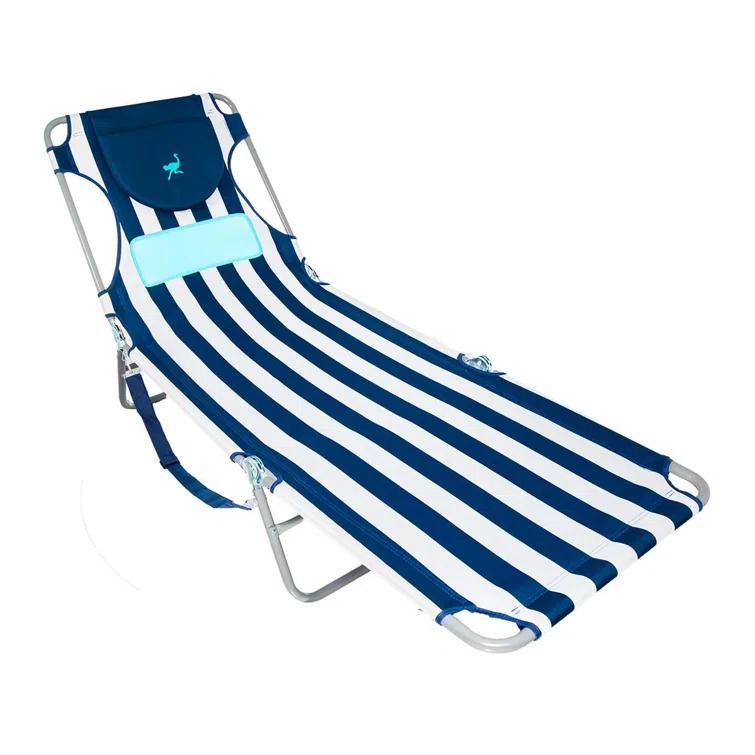 Ostrich Ostrich Chaise Lounge, Portable Facedown Beach Camping Pool Tanning Chair