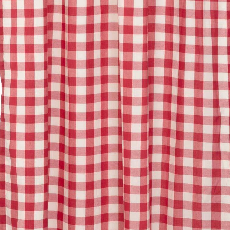 VHC Brands Annie Buffalo Check Plaid Cotton Ruffled Cafe Curtain (Set of 2)