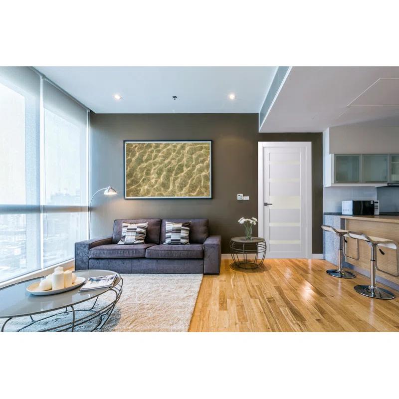 Belldinni Gina Solid Manufactured Wood and Glass Paneled Prefinished Standard Door Slab