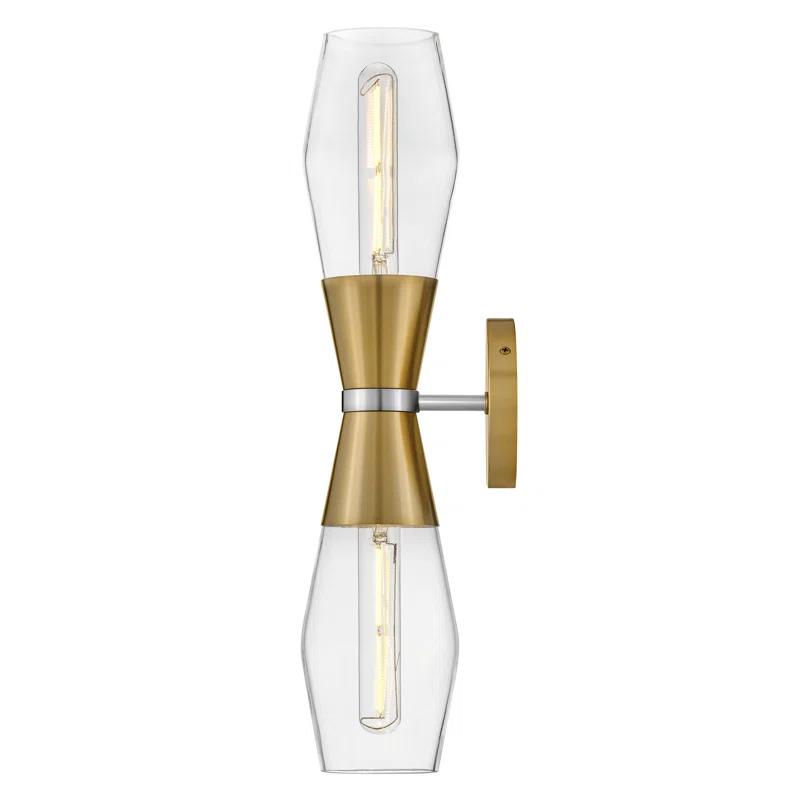 Lark Livie 2-Light Tall Angular Wall Sconce with On/Off Button