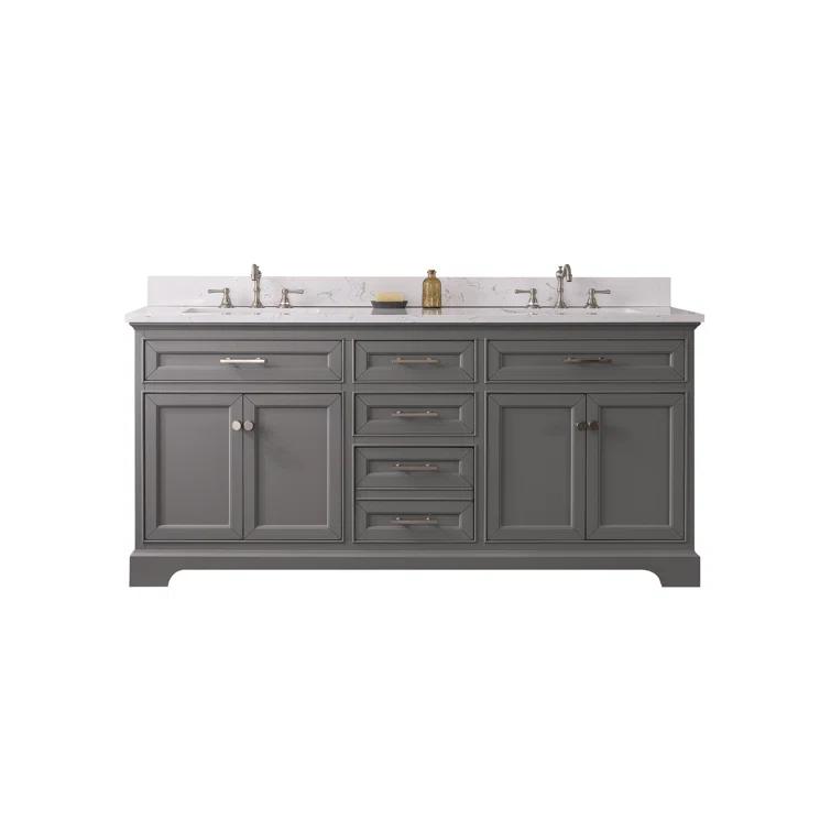 Sudio Design Thompson 72" W Double Bathroom Vanity & Reviews | Perigold