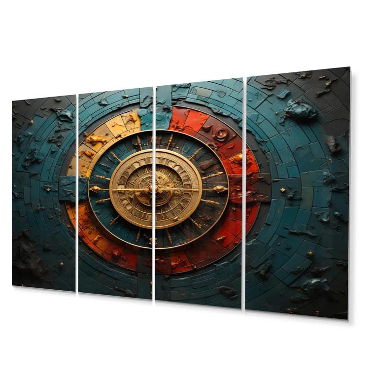 Design Art Astrology Zodiac Wheel - Astrology Metal Wall Art Set