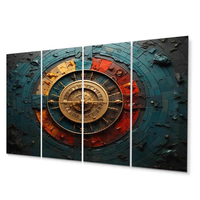 Design Art Astrology Zodiac Wheel - Astrology Metal Wall Art Set