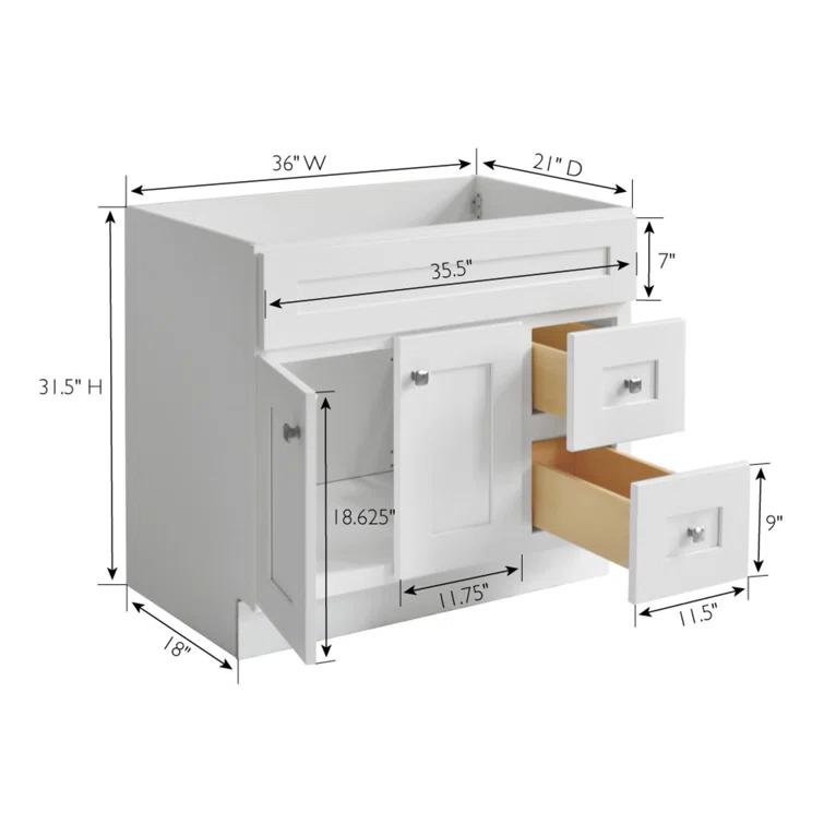 Design House Brookings 36 Inch Bathroom Vanity, Ready to Assemble, Solid Wood, Sherwin Williams – Design House, 587097