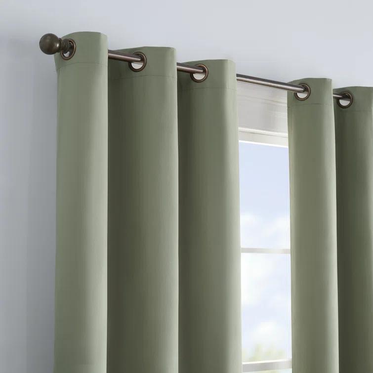 Eclipse Microfiber Blackout Grommet Curtains, Solid Thermaback Window Curtains