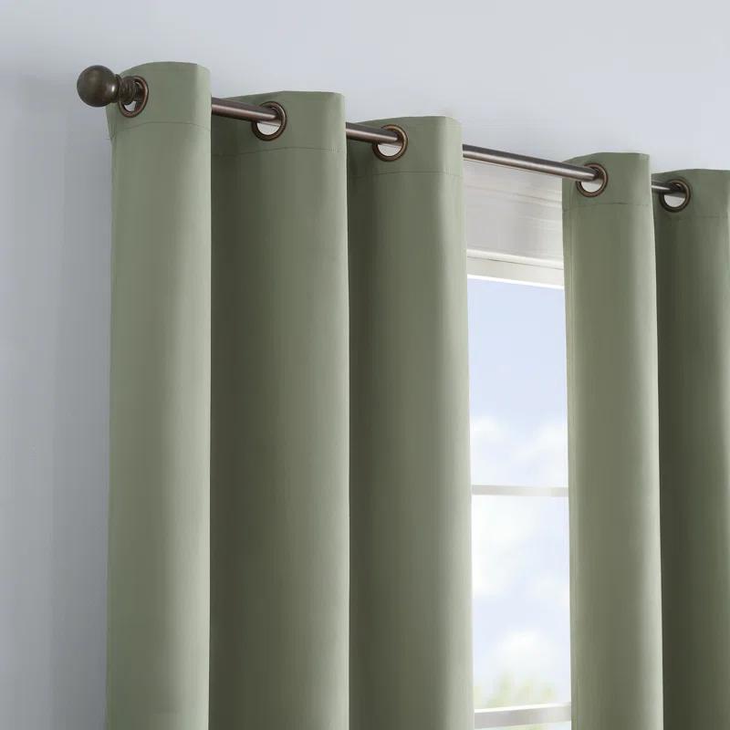 Eclipse Microfiber Blackout Grommet Curtains, Solid Thermaback Window Curtains