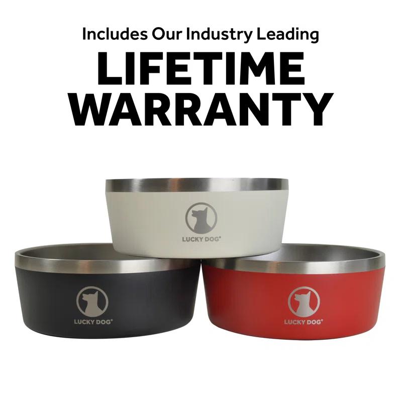 Lucky Dog INDULGE 8 Double Wall Stainless Steel Dog Bowl & Reviews | Wayfair