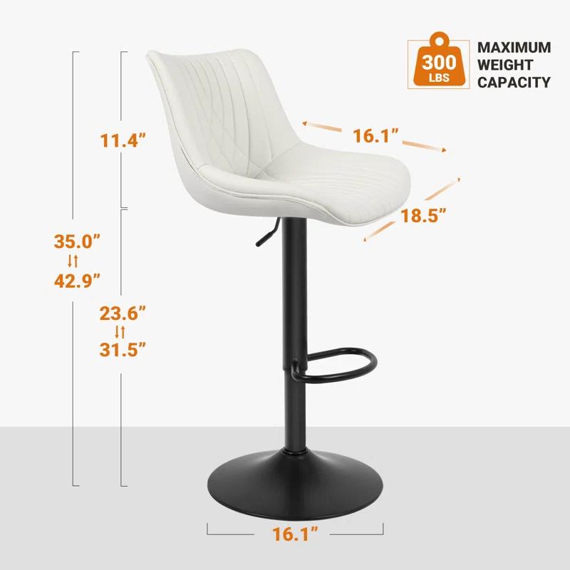 Adjustable Swivel Counter Stools with Back (Set of 2)