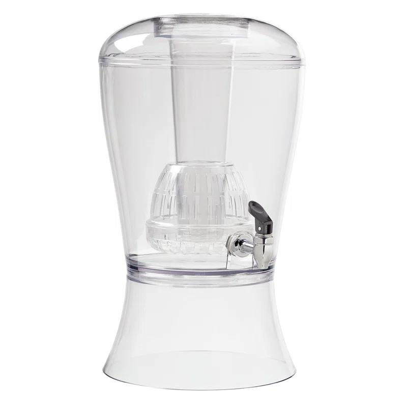 Bloomsbury Market Beverage Dispenser With Ice Cylinder And Fruit Infuser, 3 Gallon, Clear