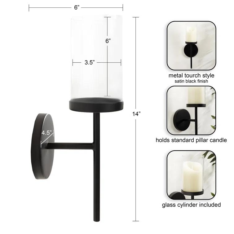 Kate and Laurel Blaise 14.0'' H Metal Wall Wall Sconce
