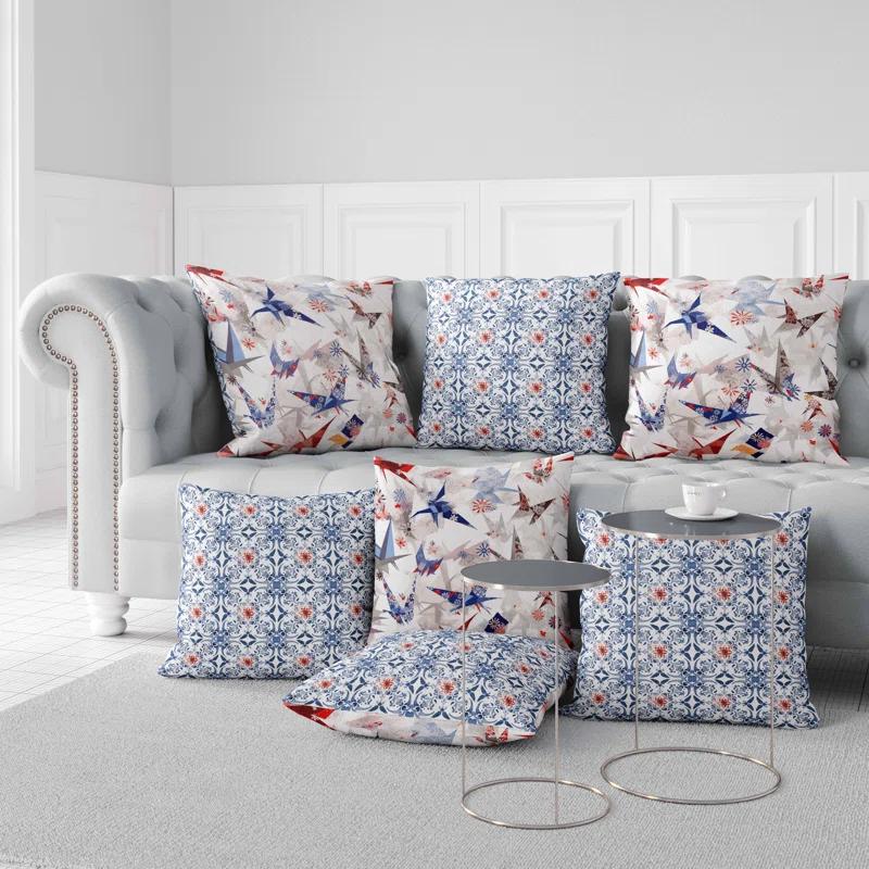 Amrita Sen Origami Elegance Indoor/Outdoor Reversible Throw Pillow