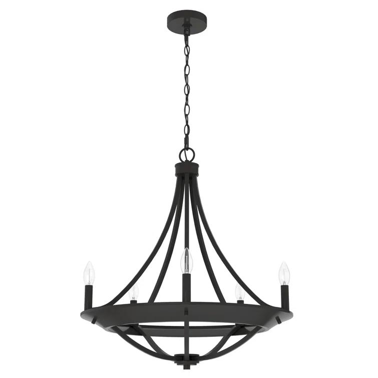 Hunter Fan Perch Point 5 Light Candle Style Wagon Wheel Chandelier