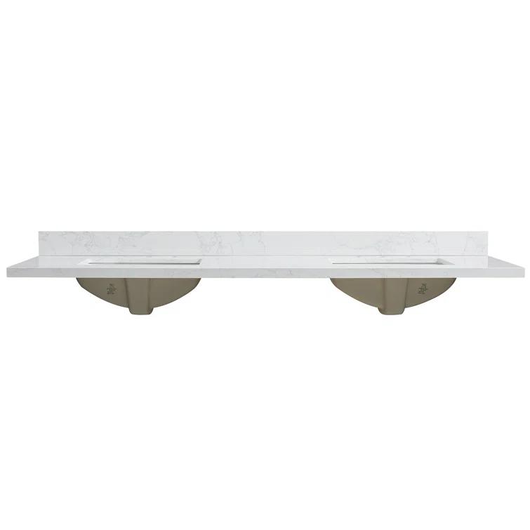 Vinnova Jaen 73'' Stone Double Bathroom Vanity Top with Sink