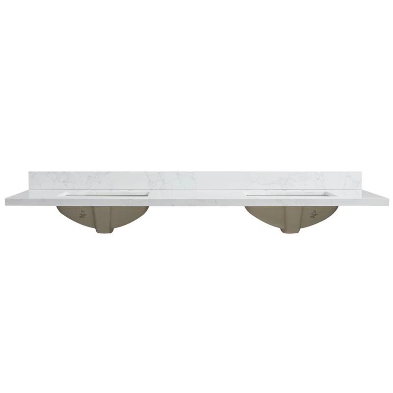 Vinnova Jaen 73'' Stone Double Bathroom Vanity Top with Sink