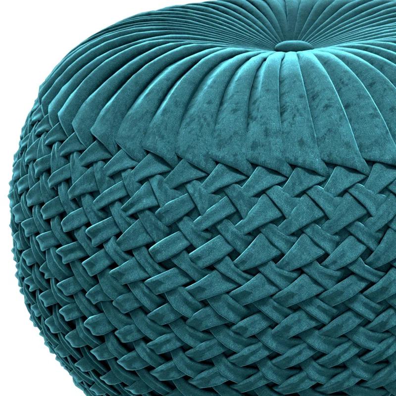 Simpli Home Grafton Velvet Pouf