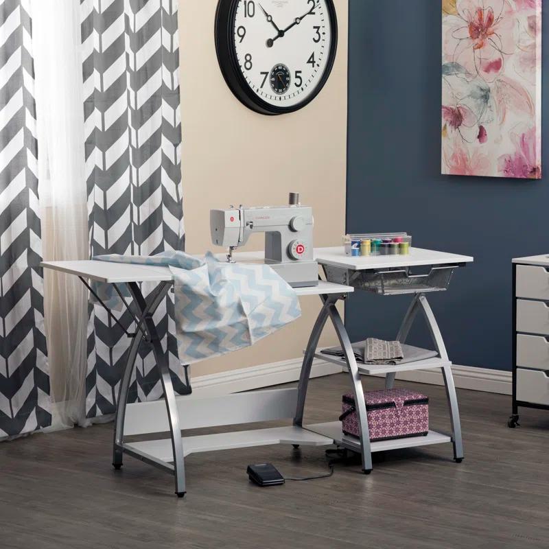 56.75'' x 23.5'' Sewing Table with Sewing Machine Platform