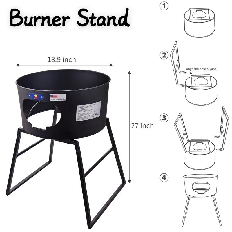 ARC 23" Stainless Steel Concave Comal Set, 30,000 BTU Propane Burner and Stand, Discada Disc Cooker.